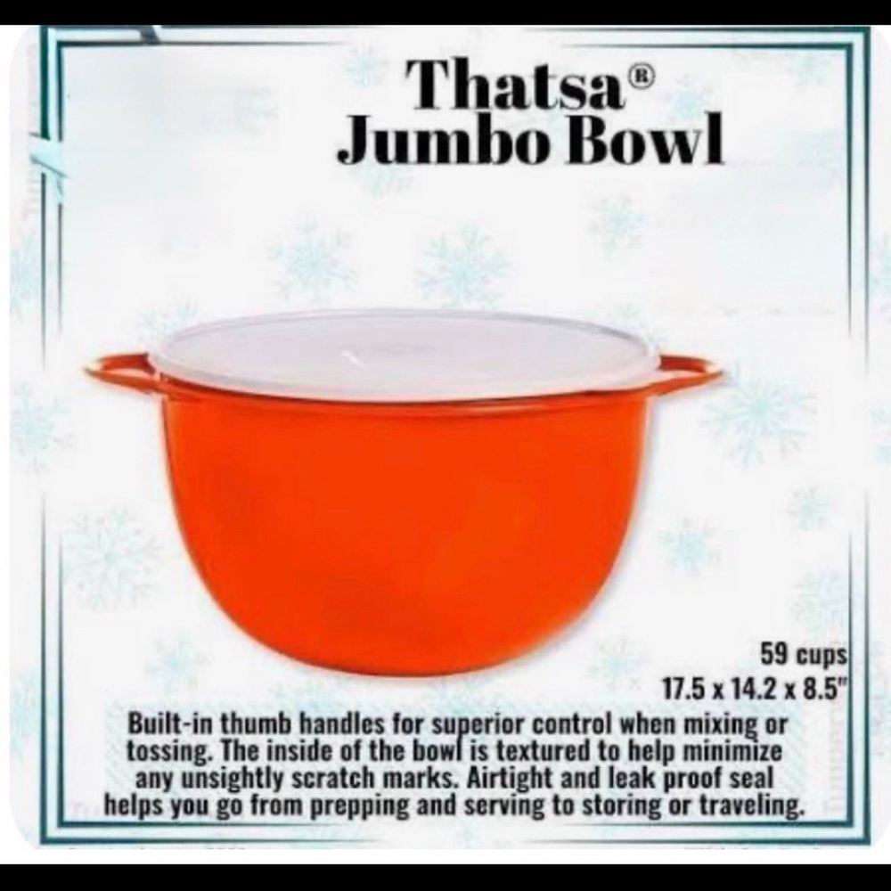 NEW in Package - Tupperware Jumbo Bowl - Red with White Seal - Picture 2 of 10